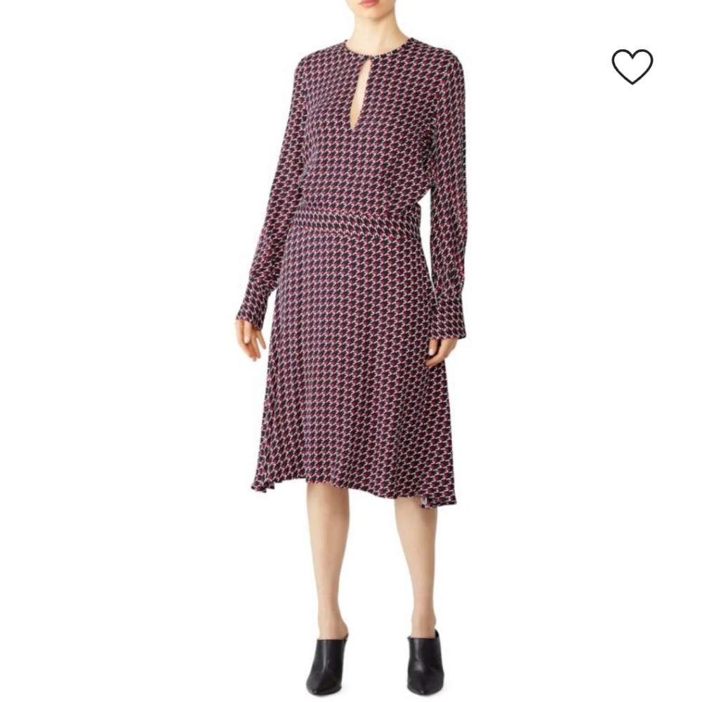Equipment Femme Magnolia Houndstooth Midi Dress Size 2